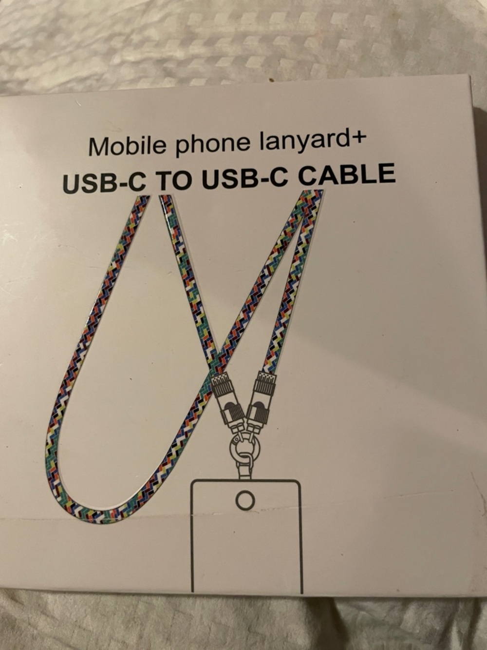 Braided Multicolor USB-C to USB-C Phone Lanyard